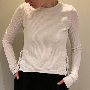 Free People Waffle Top w/ ties